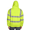 Berne HVF021 Class 3 Hi Vis Hooded Sweatshirt with Poly Mesh Lining