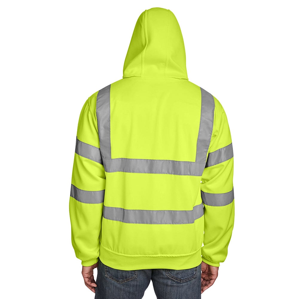 Berne HVF021 Class 3 Hi Vis Hooded Sweatshirt with Poly Mesh Lining