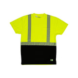 Berne HVK017 Class 2 Hi Vis Short Sleeve T-Shirt with Black Bottom