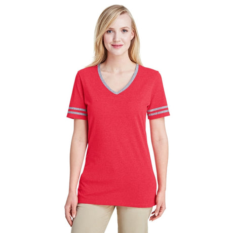 Jerzees 602 WVR Ladies' Triblend Varsity 50/37/13 V - Neck T-Shirt - Gorvex.com