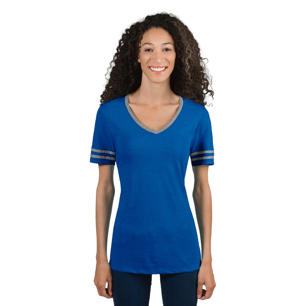 Jerzees 602 WVR Ladies' Triblend Varsity 50/37/13 V - Neck T-Shirt - Gorvex.com