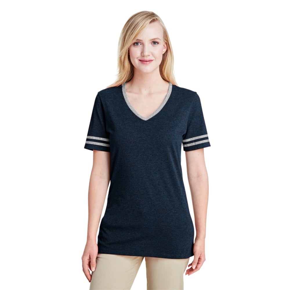 Jerzees 602 WVR Ladies' Triblend Varsity 50/37/13 V - Neck T-Shirt - Gorvex.com