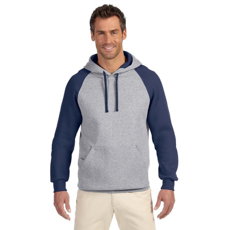 Jerzees NuBlend® 96CR Colorblock Raglan Pullover Hooded Sweatshirt - Gorvex.com