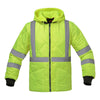 Diamond Quilted Waterproof Parka with Hi-Vis Lime Hood