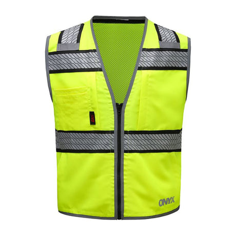 Onyx Solid Front Mesh Back Safety Vest with Segmented Tape