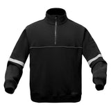 Quartz Cotton Quarter-Zip Sweatshirt with Reflective Tape