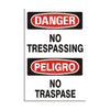 No Trespassing Peligro No Traspase Sign