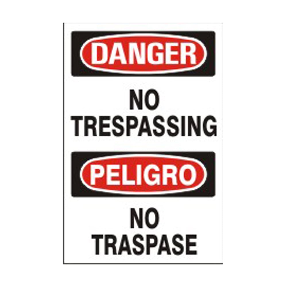 No Trespassing Peligro No Traspase Sign