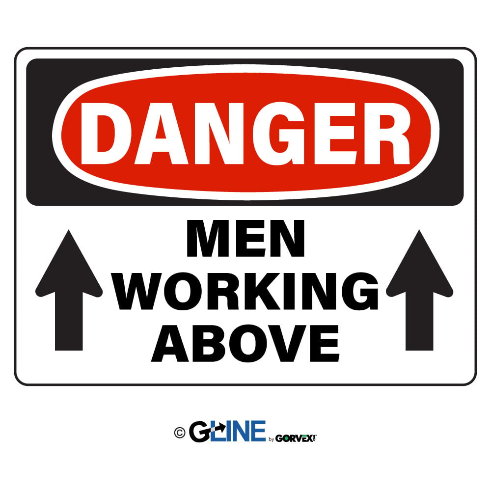 Men Working Above Arrows Up - Danger Sign - Gorvex.com