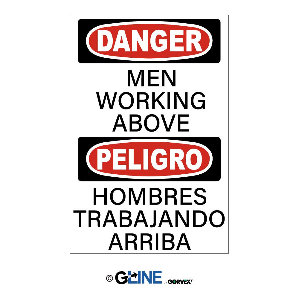 Men Working Above Peligro Hombres Trabajando Arriba Sign - Gorvex.com