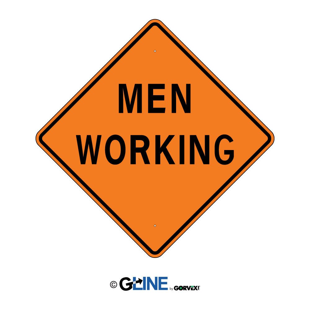 Men Working - Construction Traffic Sign, 36", Aluminum HIP Reflective - Gorvex.com