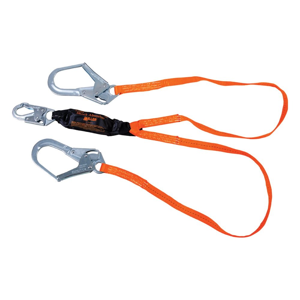 Miller Titan™ Double - Legged Lanyard with Shock Absorber & Snap Hooks - Gorvex.com