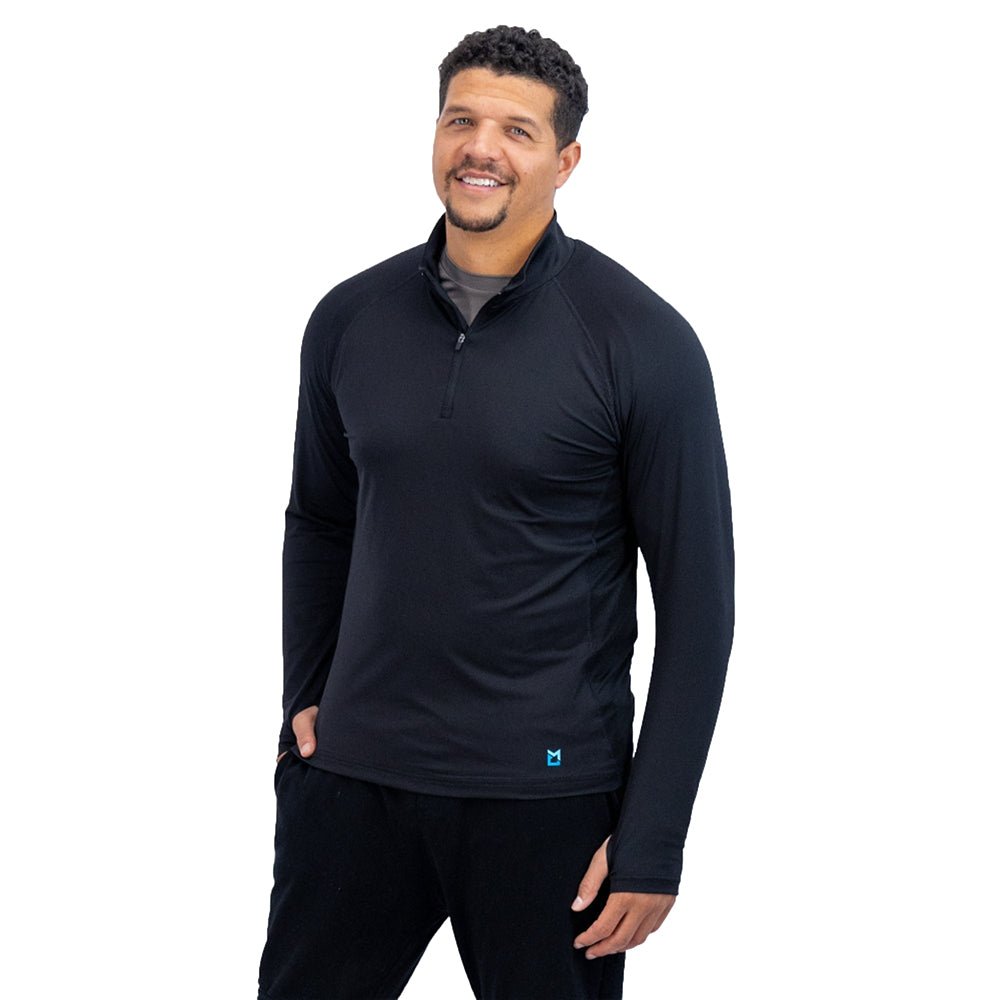 Mobile Cooling MCMT07 Men's Odor Control 1/4 Zip Long Sleeve T-Shirt - Gorvex.com