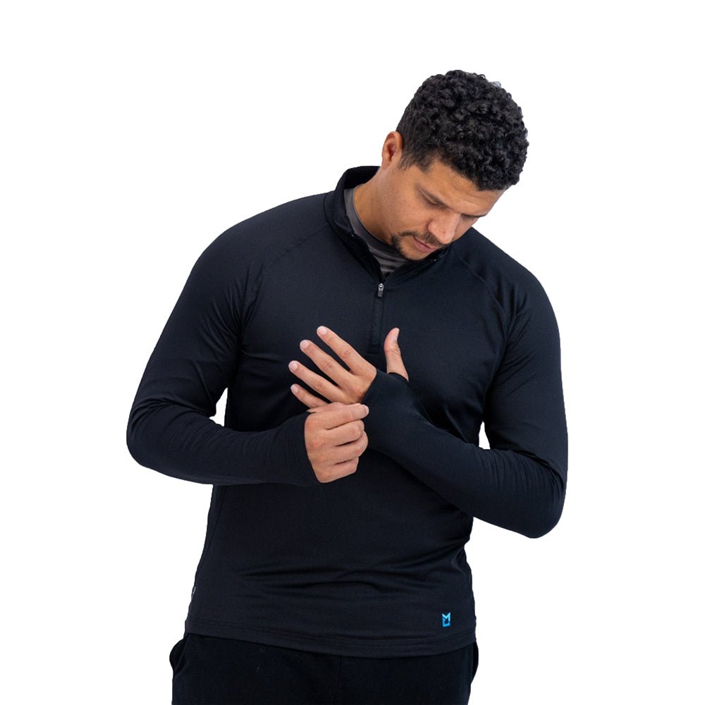 Mobile Cooling MCMT07 Men's Odor Control 1/4 Zip Long Sleeve T-Shirt - Gorvex.com