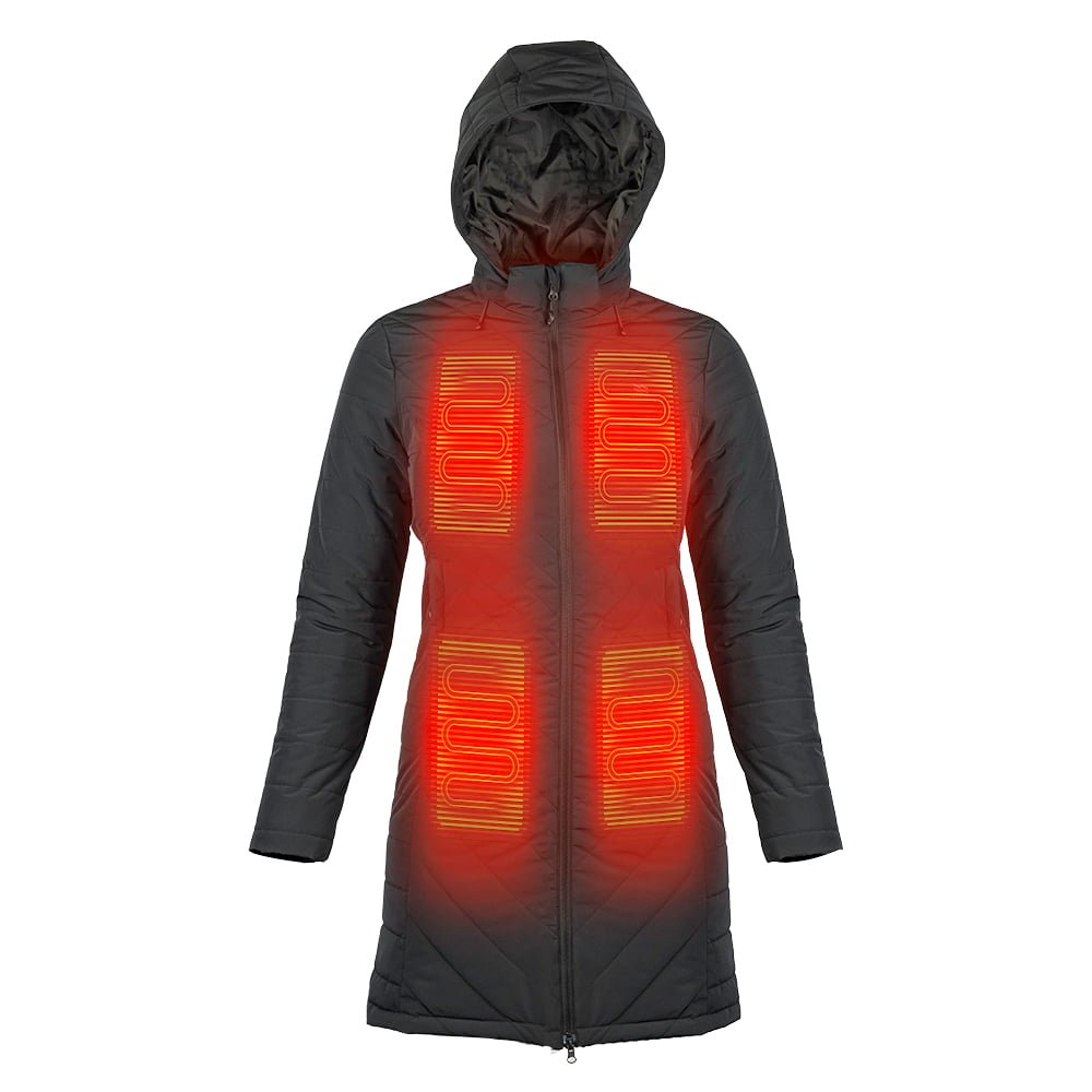 Mobile Warming MWWJ38 Meridian Women's Heated Black Hooded Jacket - Gorvex.com