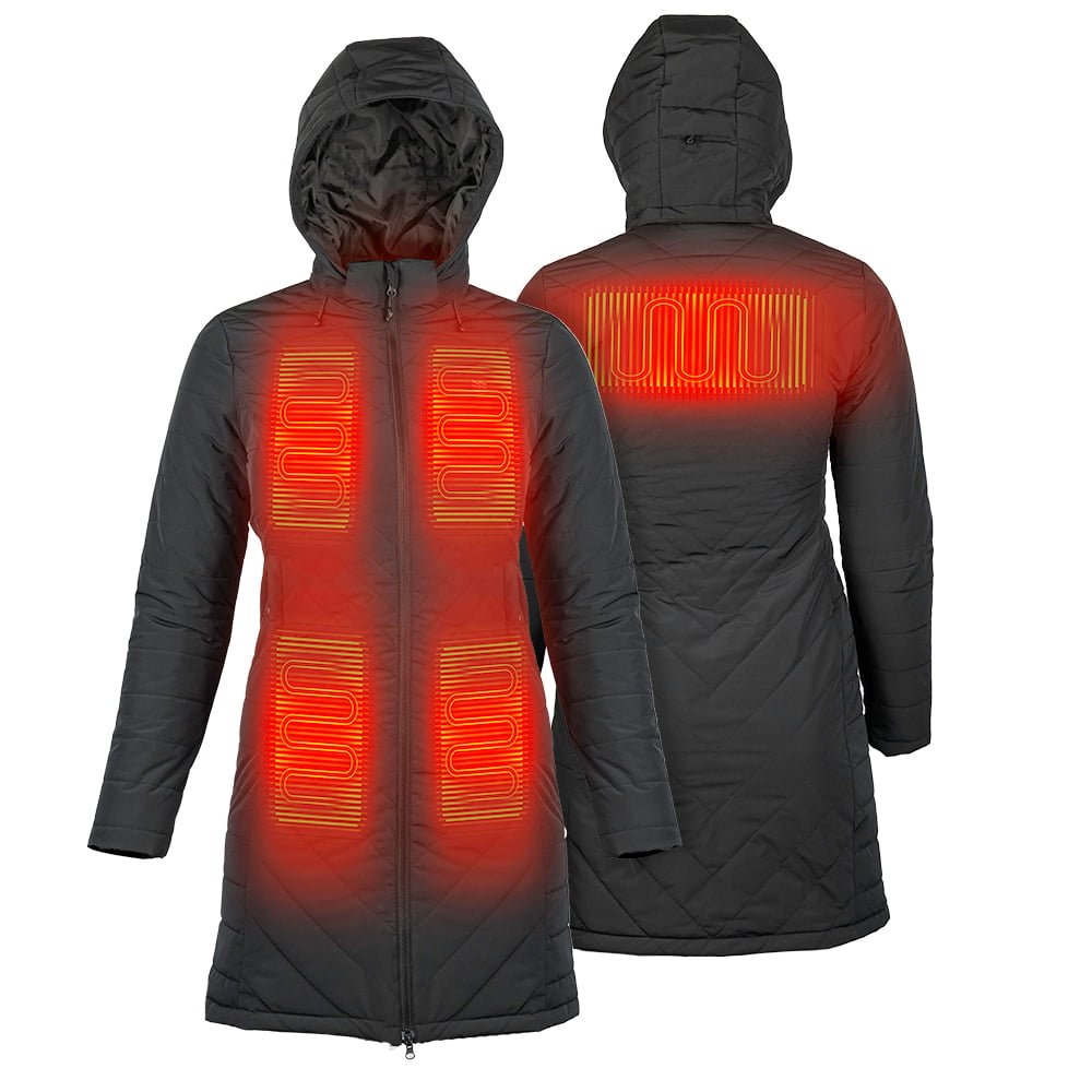 Mobile Warming MWWJ38 Meridian Women's Heated Black Hooded Jacket - Gorvex.com