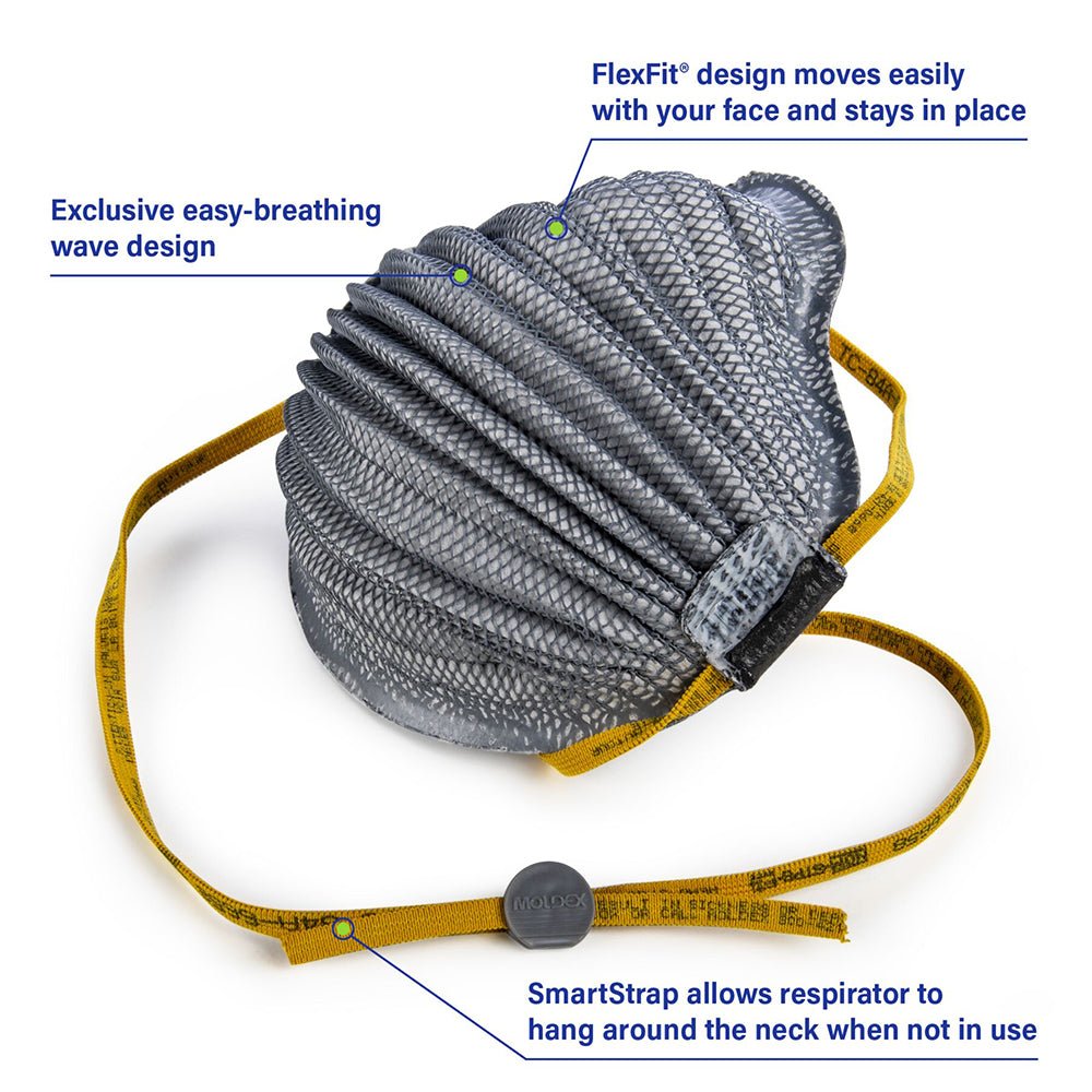 Moldex AirWave 4800 N95 Particulate Disposable Respirator Nuisance O/V, M/L, 1 box (10 pieces) - Gorvex.com