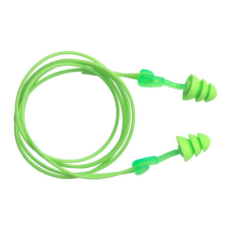 Moldex Glide - Trio Triple Flange Corded Reusable Earplug 6445, NRR 27, 1 box (50 pairs) - Gorvex.com