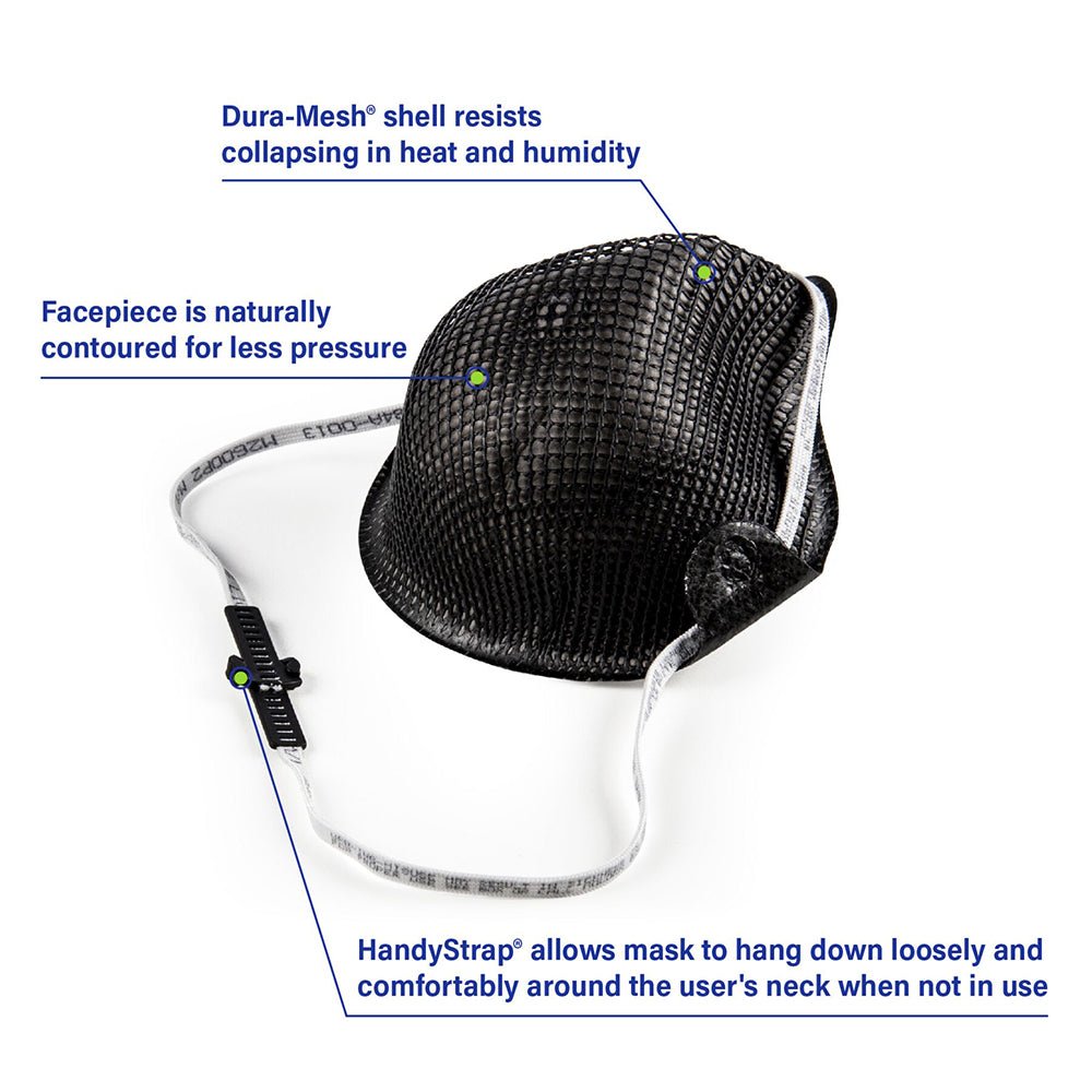 Moldex M2600N Series HandyStrap N95 Disposable Respirator, 1 box (15 pieces) - Gorvex.com