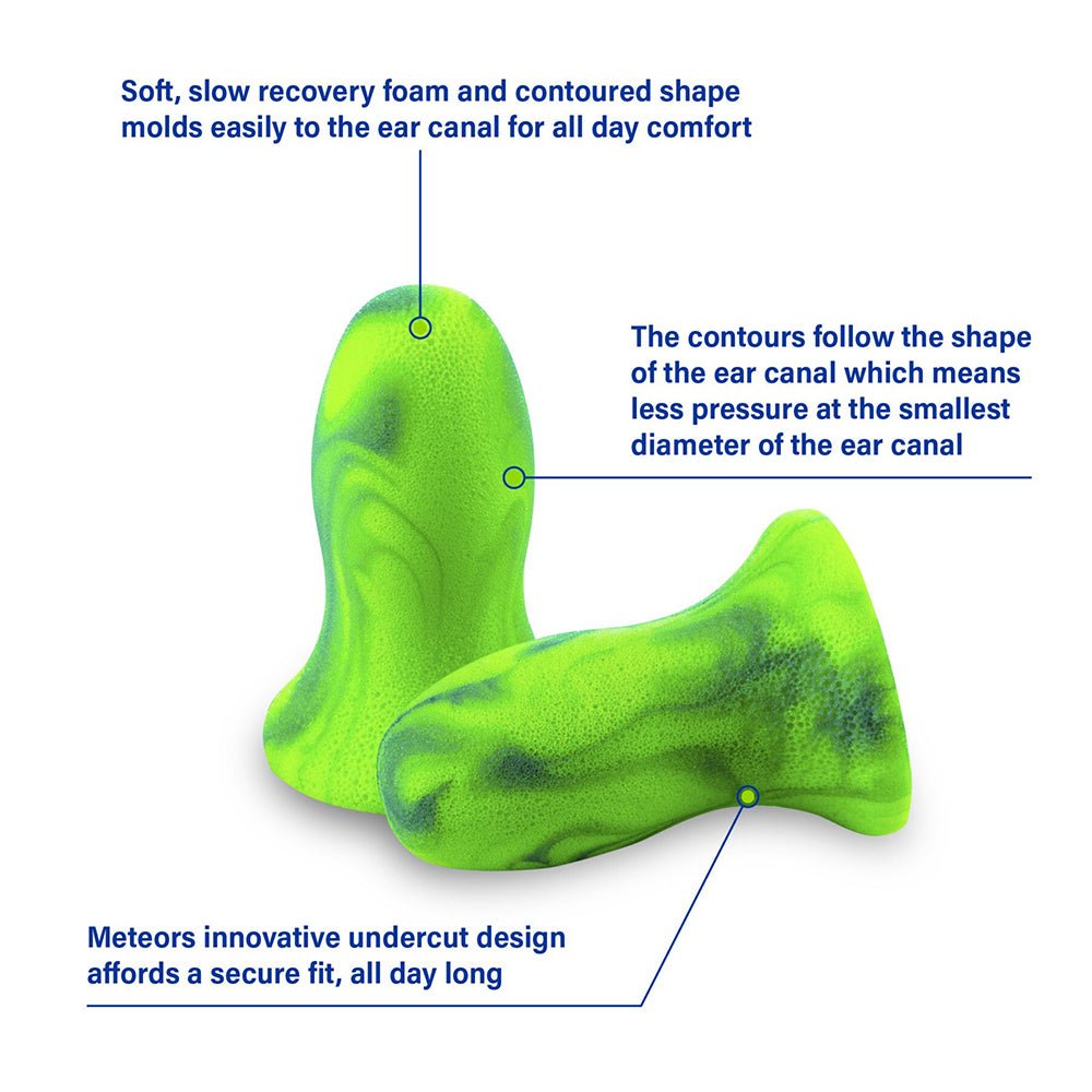 Moldex Meteors Uncorded Disposable Earplugs Size Small 6630, NRR 28, 1 box (200 pairs) - Gorvex.com