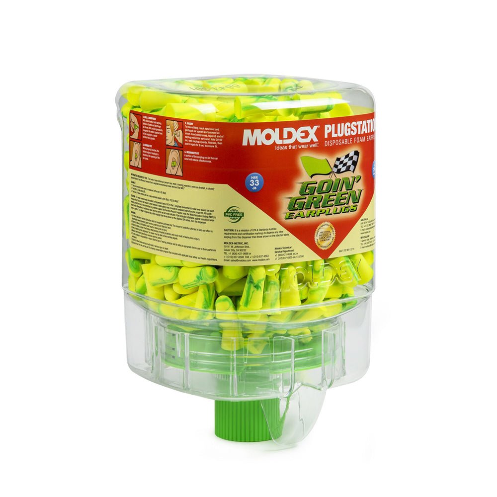 Moldex PlugStation 250 Pairs Goin Green 6646, NRR 33, 1 dispenser - Gorvex.com