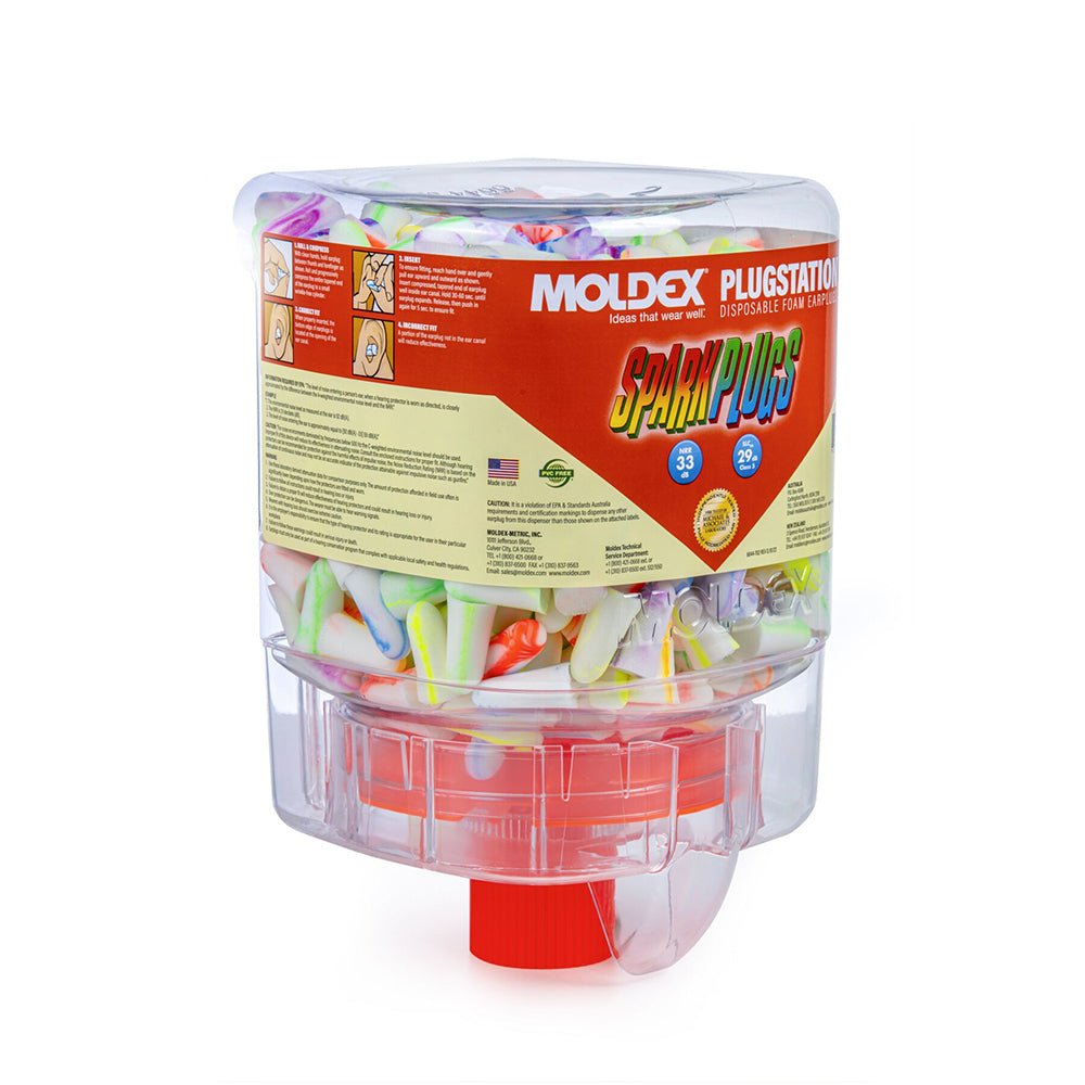 Moldex PlugStation 250 Pairs SparkPlugs 6644, NRR 33, 1 dispenser - Gorvex.com