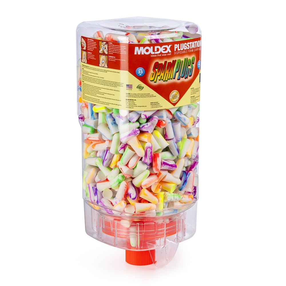 Moldex PlugStation 500 Pairs SparkPlugs 6645, NRR 33, 1 dispenser - Gorvex.com