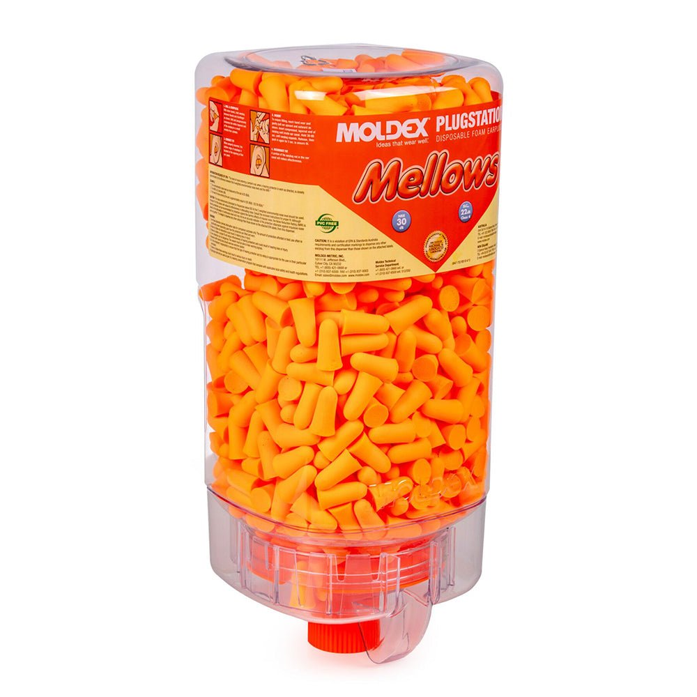 Moldex PlugStation with 500 Pairs Mellows 6847, NRR 30, 1 dispenser - Gorvex.com