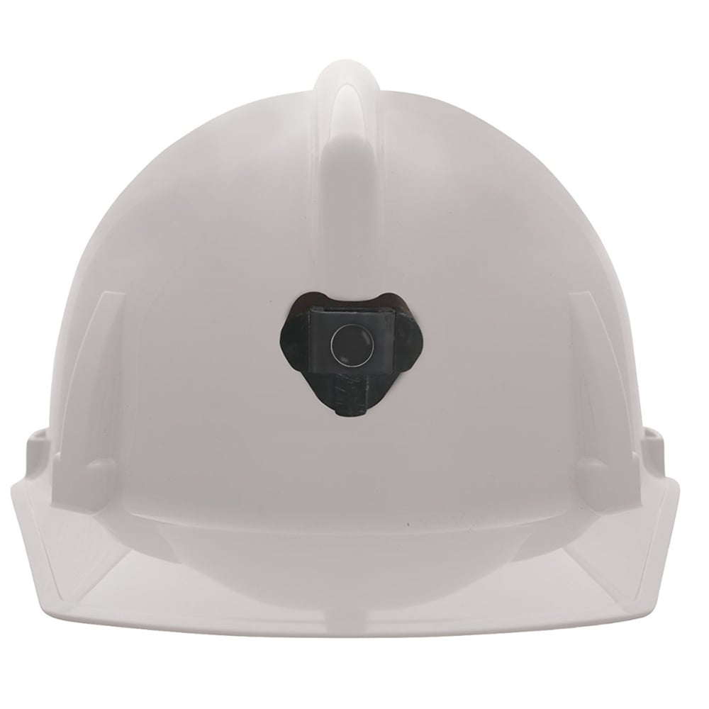 MSA Topgard® Slotted Cap Hard Hat with Lamp Bracket & Cord Holder, White, 1 - Touch Slide Closure - Gorvex.com