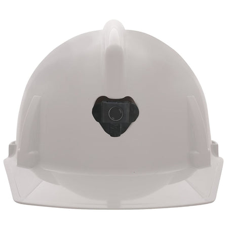 MSA Topgard® Slotted Cap Hard Hat with Lamp Bracket & Cord Holder, White, 1 - Touch Slide Closure - Gorvex.com