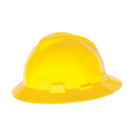 MSA V - Gard® Slotted Full Brim Hard Hat with Gloss Finish - Gorvex.com