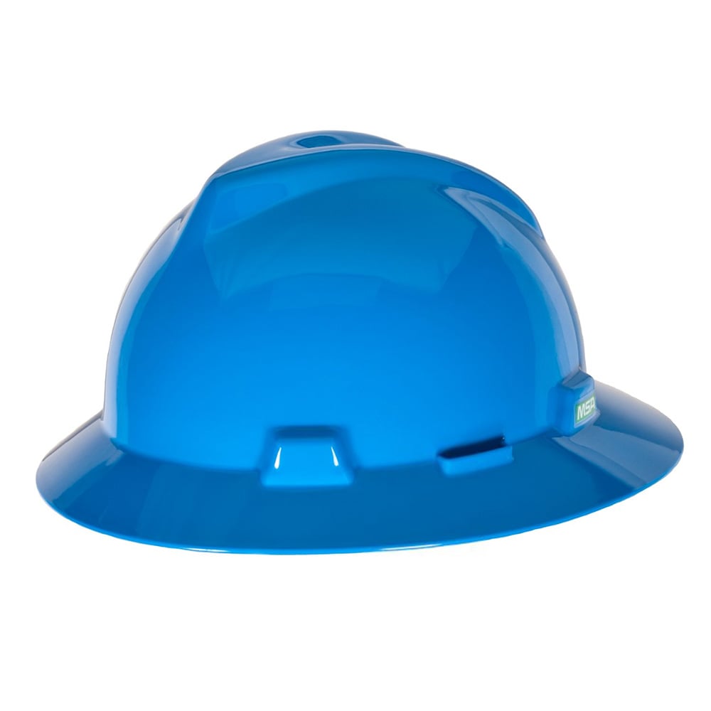 MSA V - Gard® Slotted Full Brim Hard Hat with Gloss Finish - Gorvex.com