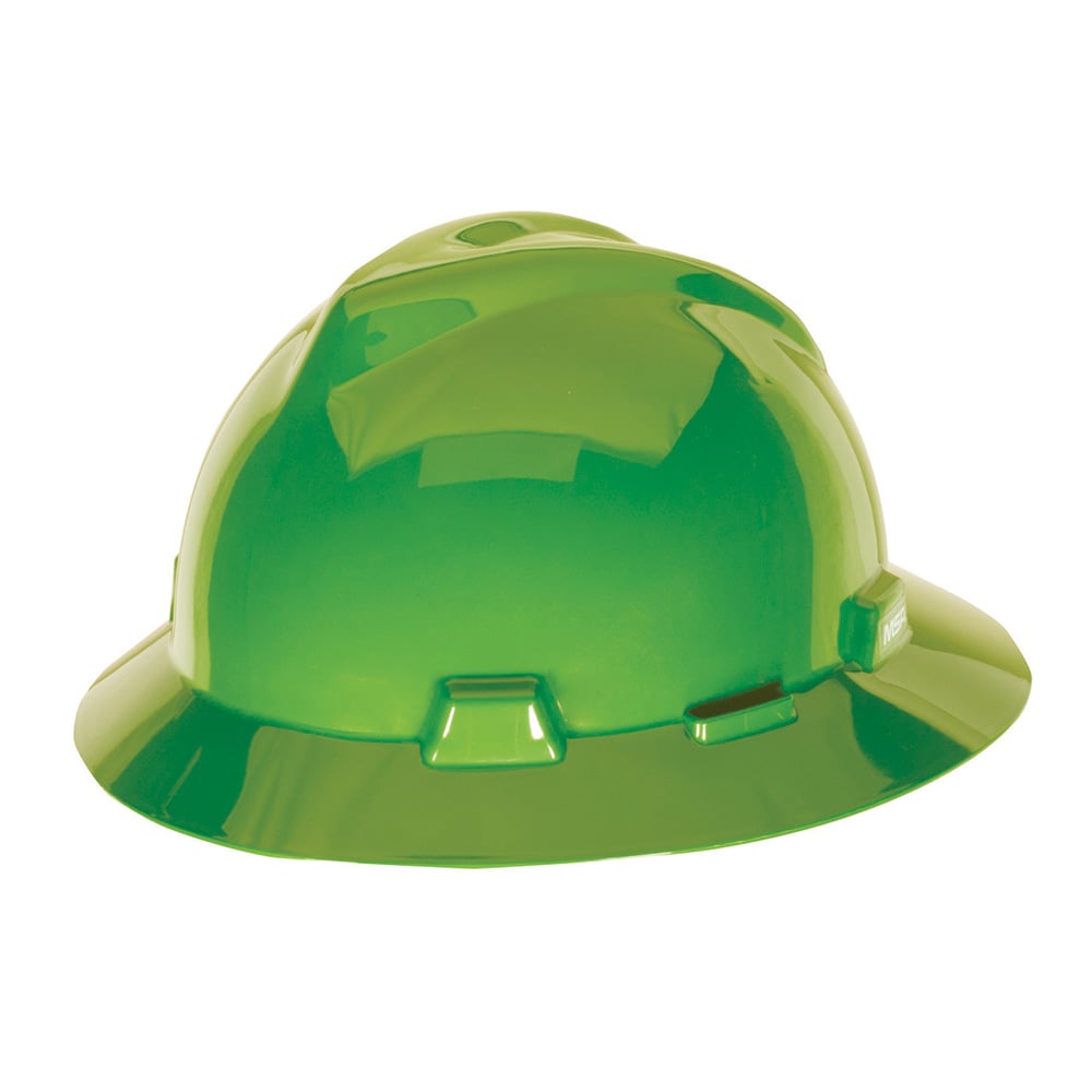 MSA V - Gard® Slotted Full Brim Hard Hat with Gloss Finish - Gorvex.com