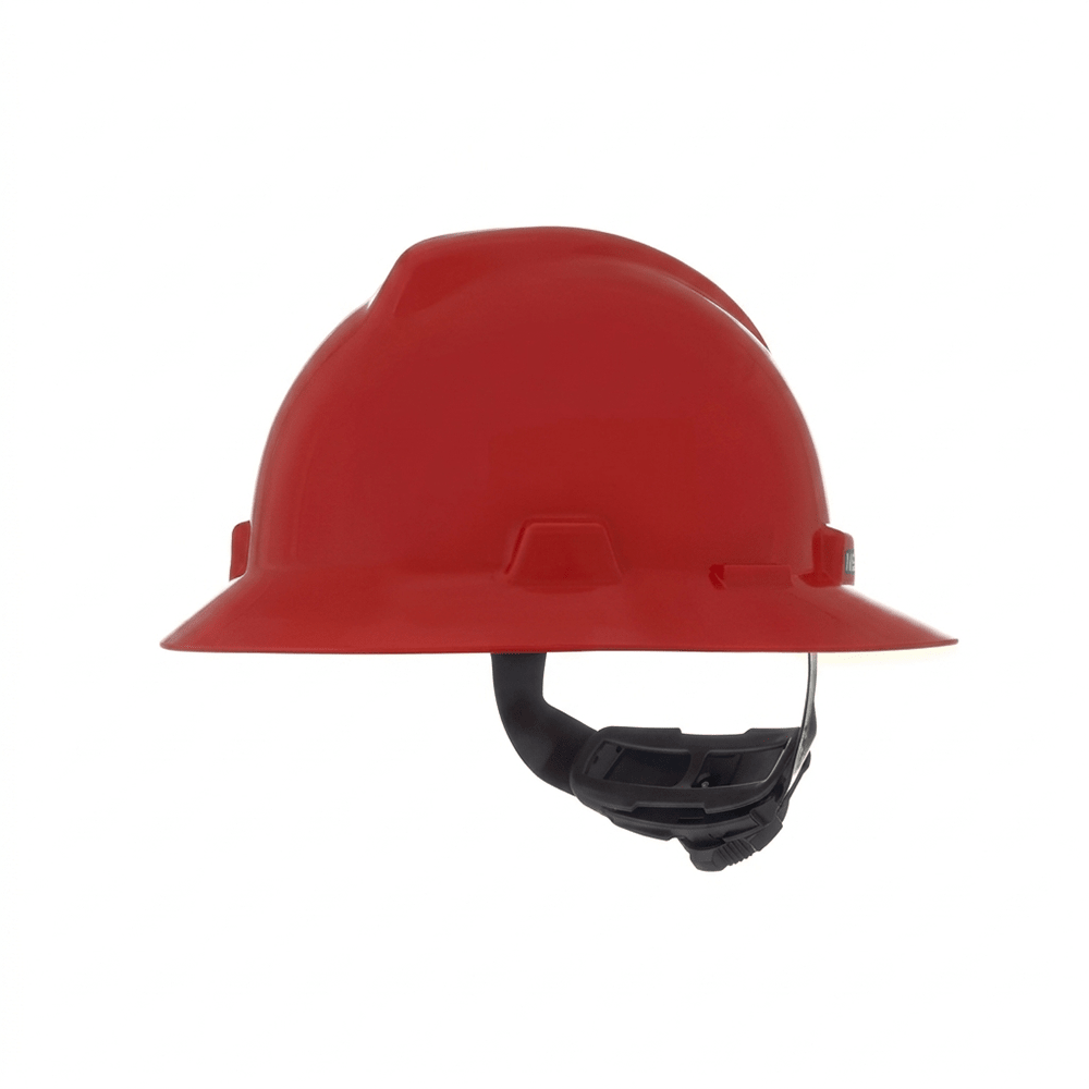 MSA V - Gard® Slotted Full Brim Hard Hat with Gloss Finish - Gorvex.com