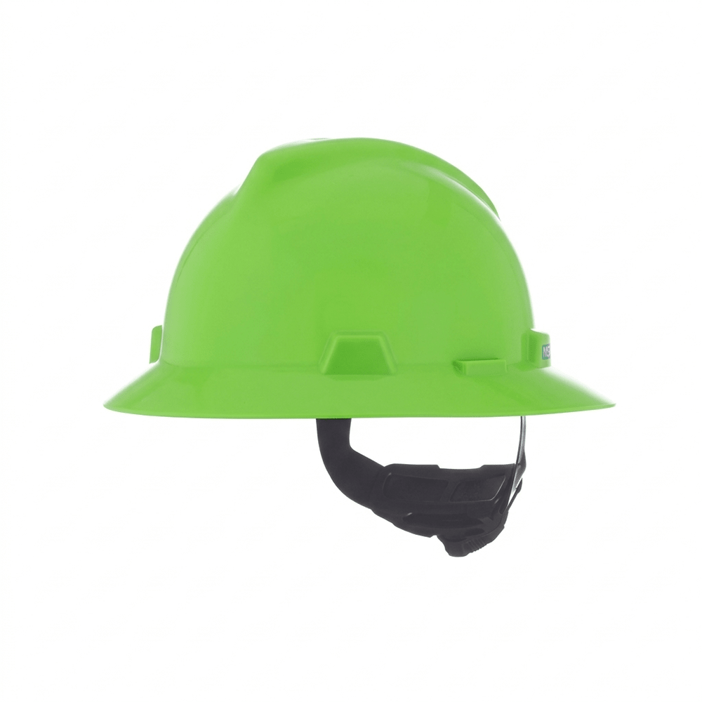 MSA V - Gard® Slotted Full Brim Hard Hat with Gloss Finish - Gorvex.com