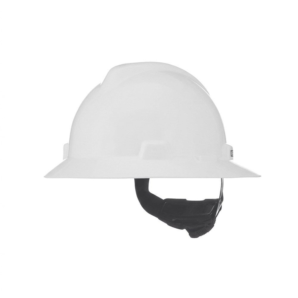 MSA V - Gard® Slotted Full Brim Hard Hat with Gloss Finish - Gorvex.com