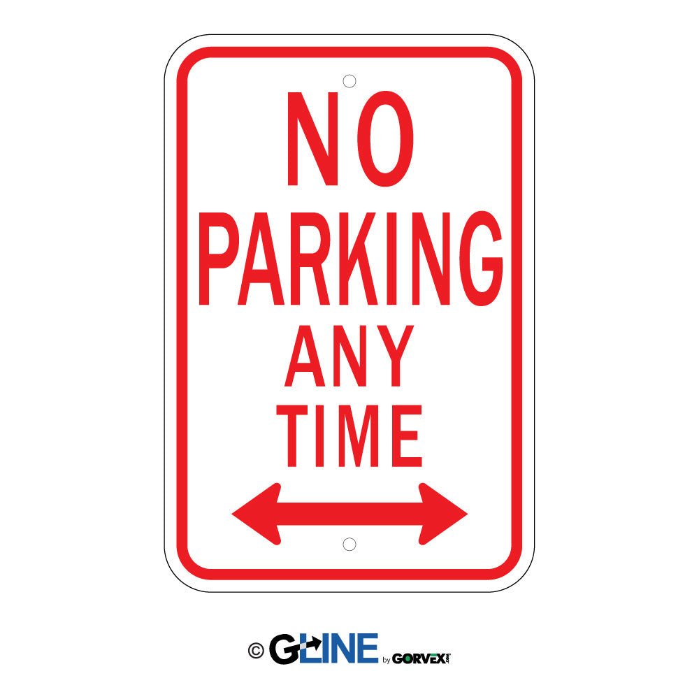 No Parking Any Time Dual Arrow - Parking Control Sign, 18x12, Aluminum EGP Reflective - Gorvex.com