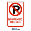 No Parking Picto No Parking This Side - Parking Control Signs, 18x12, Aluminum - Gorvex.com