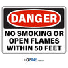 No Smoking or Open Flames Within 50 Ft - Danger Sign - Gorvex.com