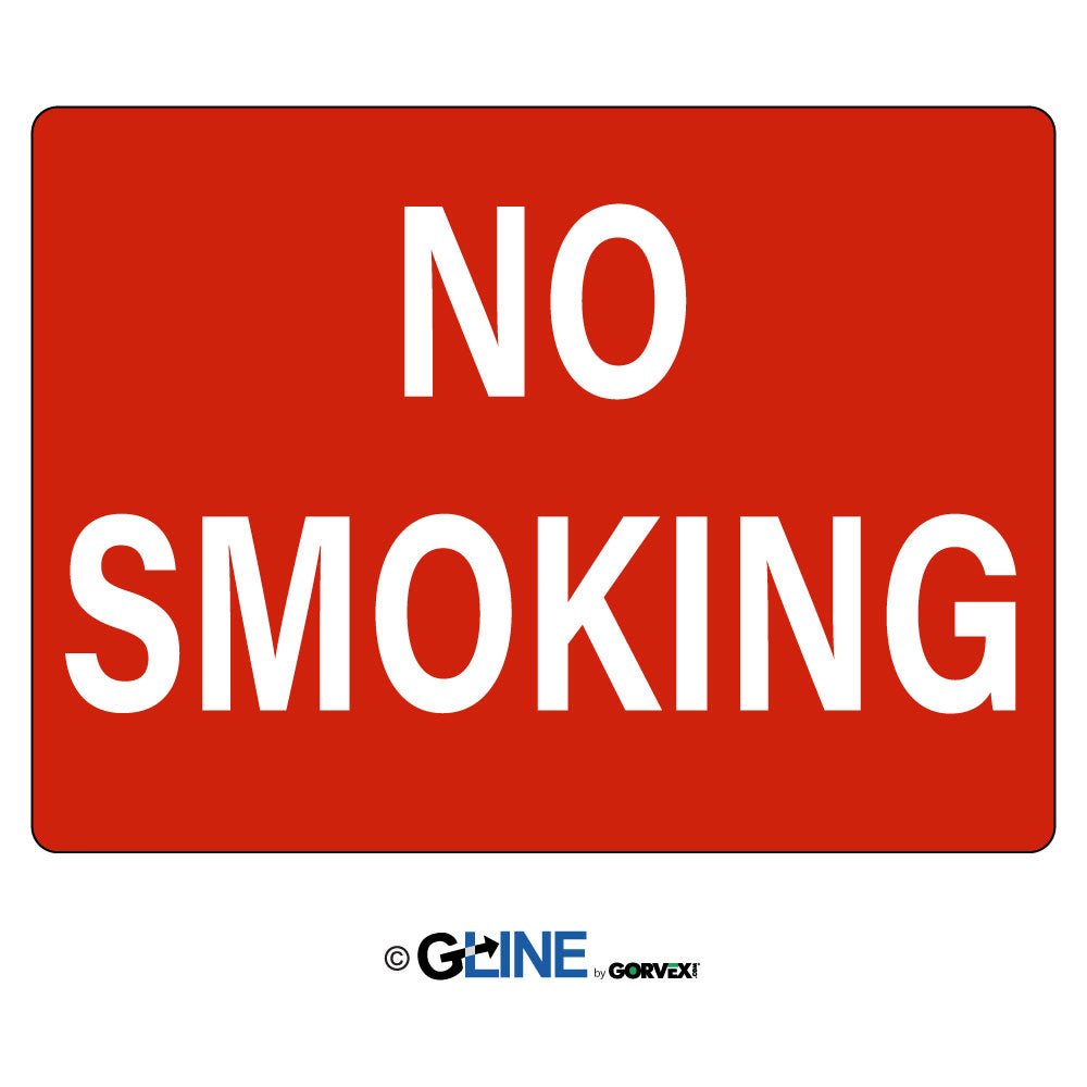 No Smoking Sign (White on Red) - General Sign - Gorvex.com