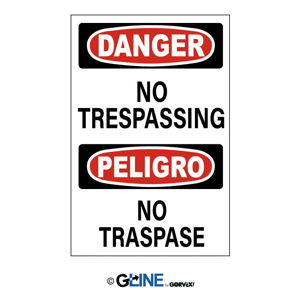 No Trespassing Peligro No Traspase Sign - Gorvex.com