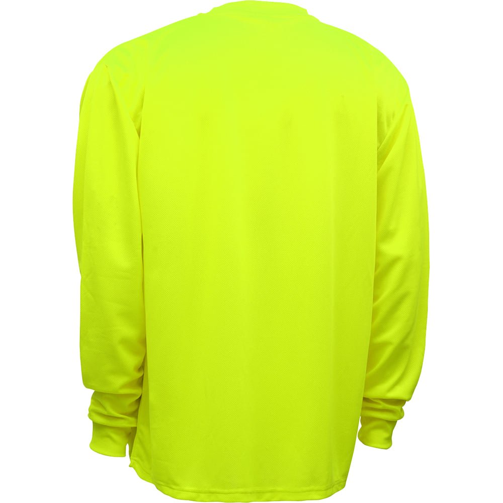 Non - ANSI Hi - Vis Safety T-Shirt, Long Sleeves with Chest Pocket - Gorvex.com