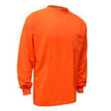 Non - ANSI Hi - Vis Safety T-Shirt, Long Sleeves with Chest Pocket - Gorvex.com