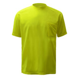 Non - ANSI Hi - Vis Safety T-Shirt, Short Sleeves with Chest Pocket - Gorvex.com