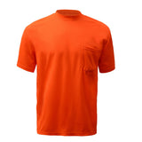 Non - ANSI Hi - Vis Safety T-Shirt, Short Sleeves with Chest Pocket - Gorvex.com