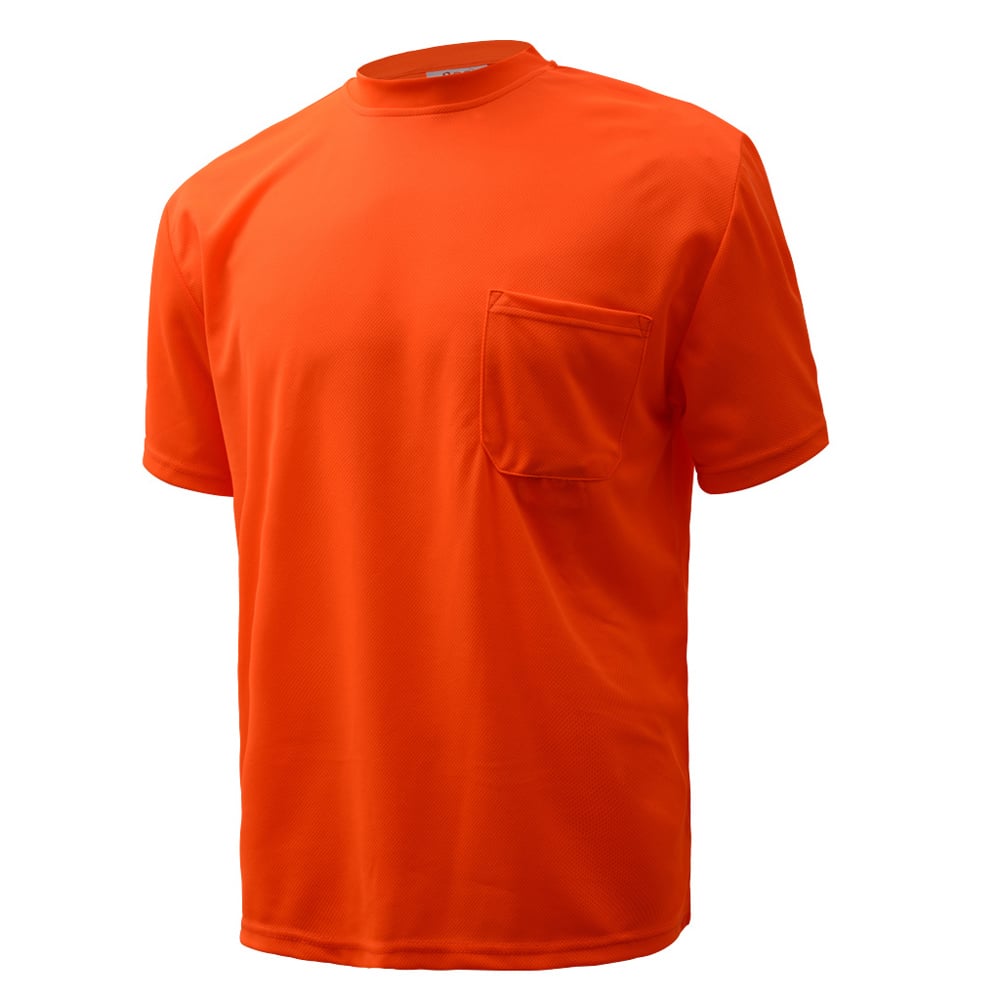 Non - ANSI Hi - Vis Safety T-Shirt, Short Sleeves with Chest Pocket - Gorvex.com