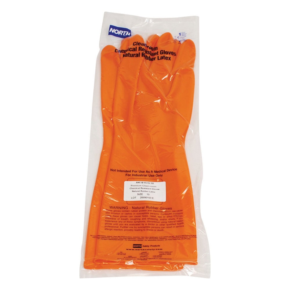 North AK Premium Rubber Cleanroom Gloves, 1 case (100 pairs)