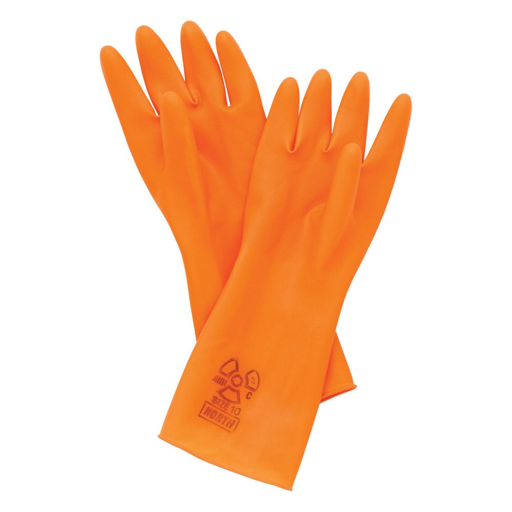 North Anti-C Natural Rubber Latex Gloves, Orange, 1 case (144 pairs)
