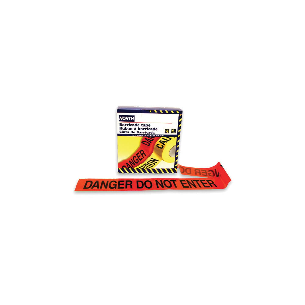 North "Danger Do Not Enter" Tape, Red, 1000 ft., 1 roll