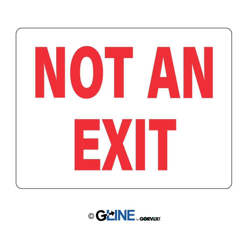 Not An Exit Sign - Red on White - Gorvex.com